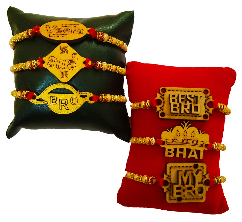 Avanti Creations Combo Of 6 Rakhi For Men Swag Rakhi With Roli Chawal Rakhi For Rakshabandhan