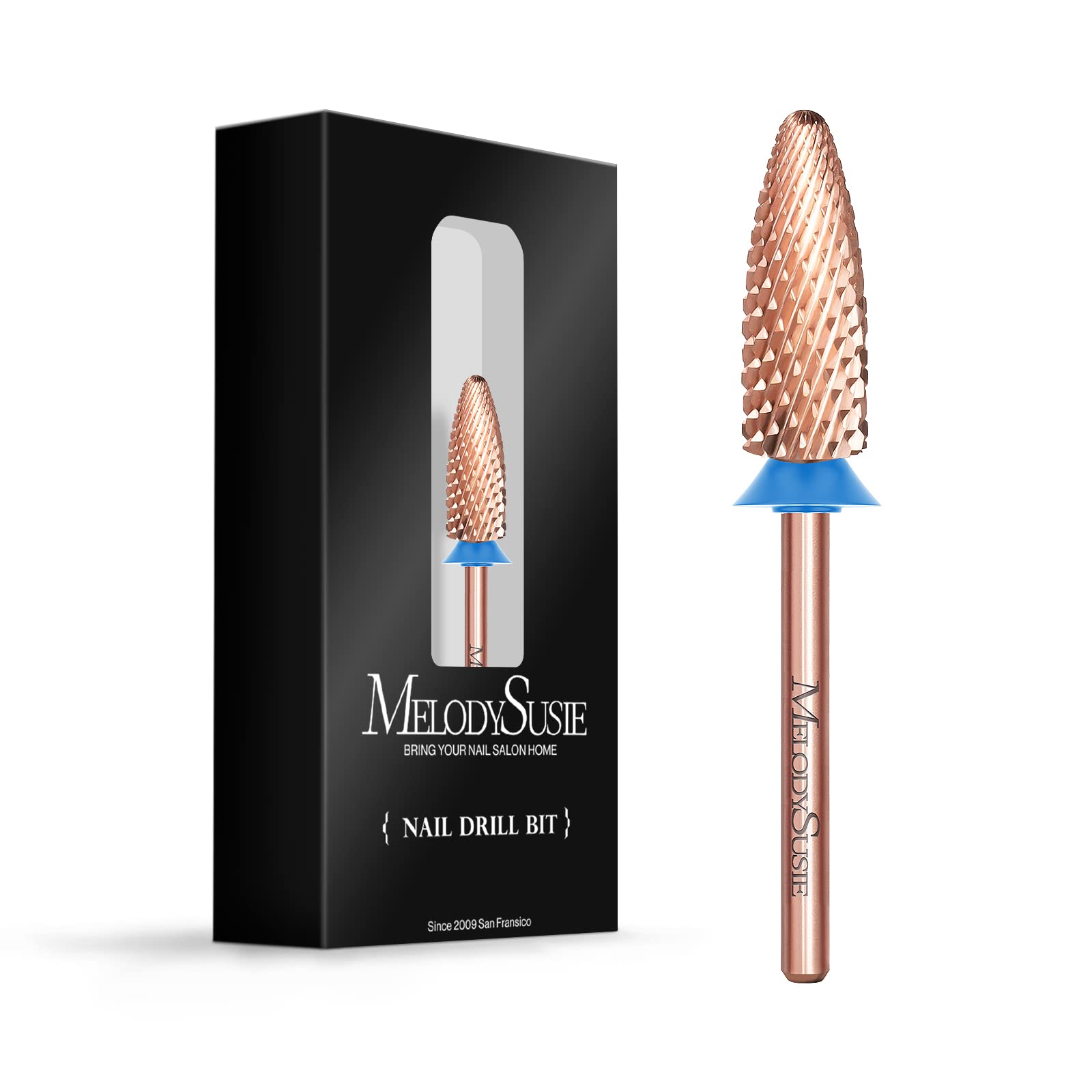 MelodySusie Long Flame Nail Drill Bits, 3/32'' Carbide Tungsten Bits, Suitable for Manicure Pedicure Cuticle Gel Polishing, Begi