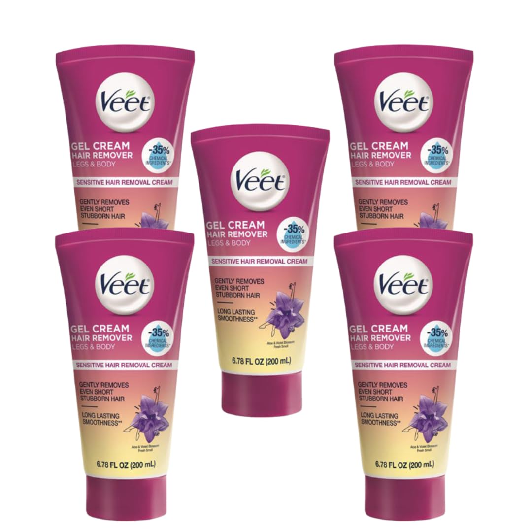 Veet Hair Removal Cream Sensitive Formula 6.78 Oz (Pack Of 5)