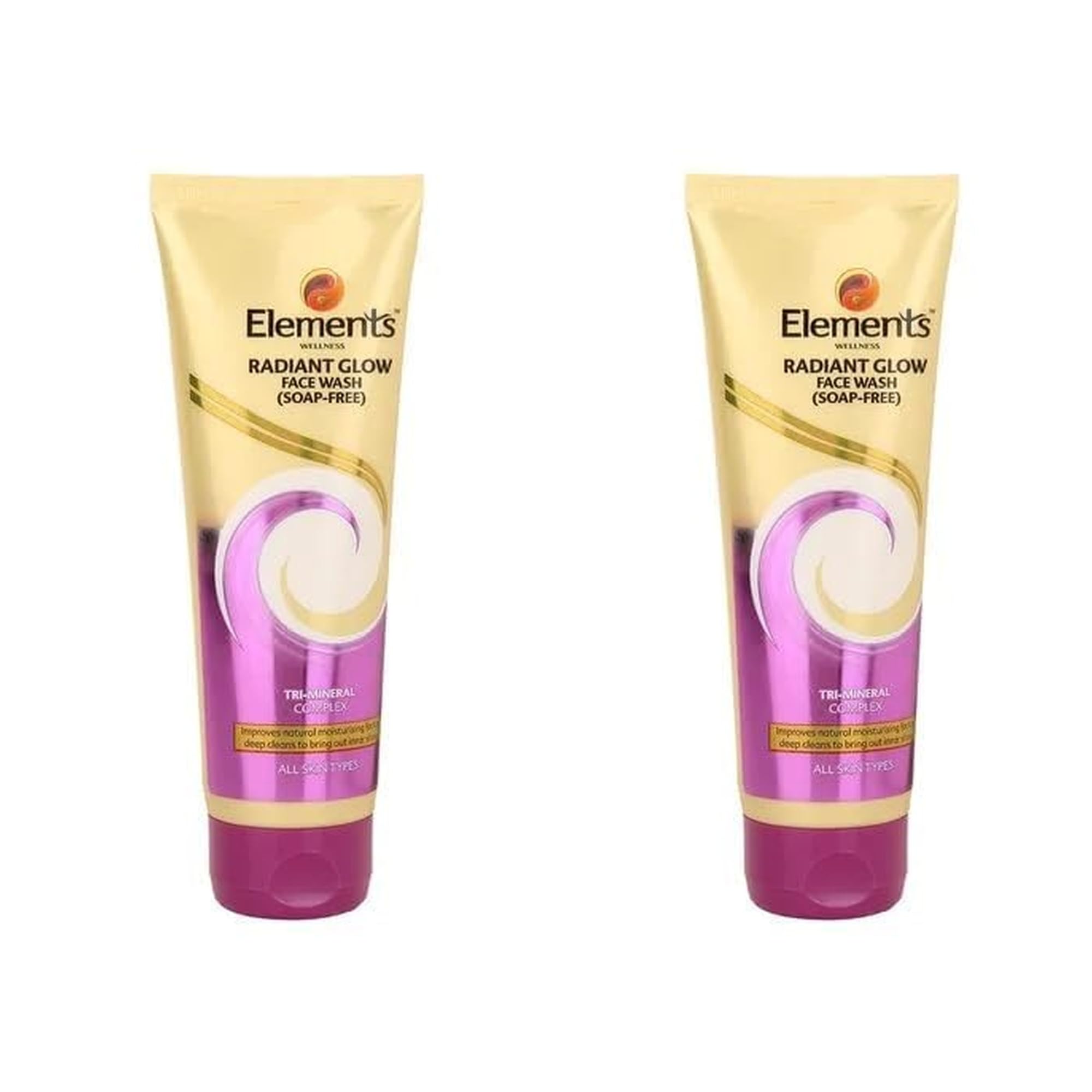 Elements Wellness Radiant Glow Face Wash Soap Free 100 Gms (Pack Of 2)