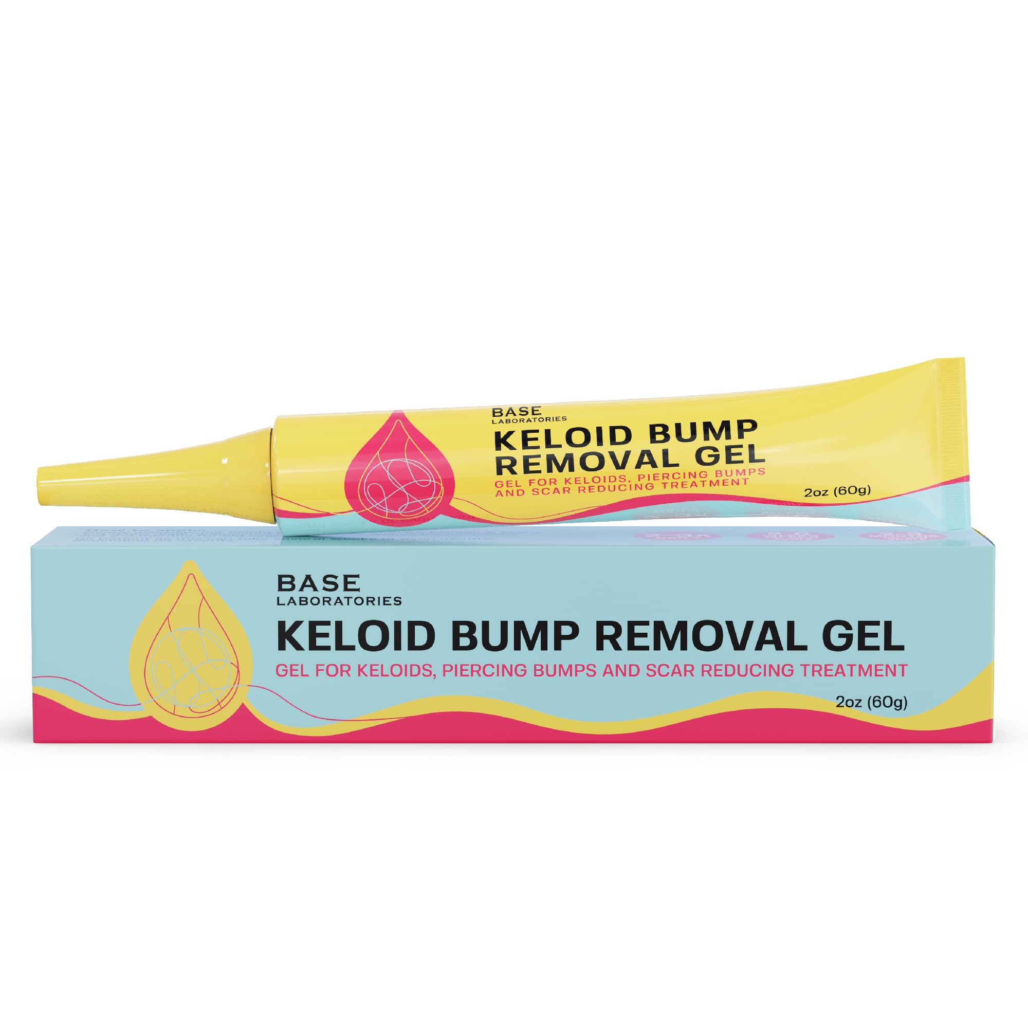 BASE LABORATORIES Keloid Bump Removal Gel | Natural Piercing Bump Treatment & Keloid Scar Gel | Keloid Scar Removal for all Scar