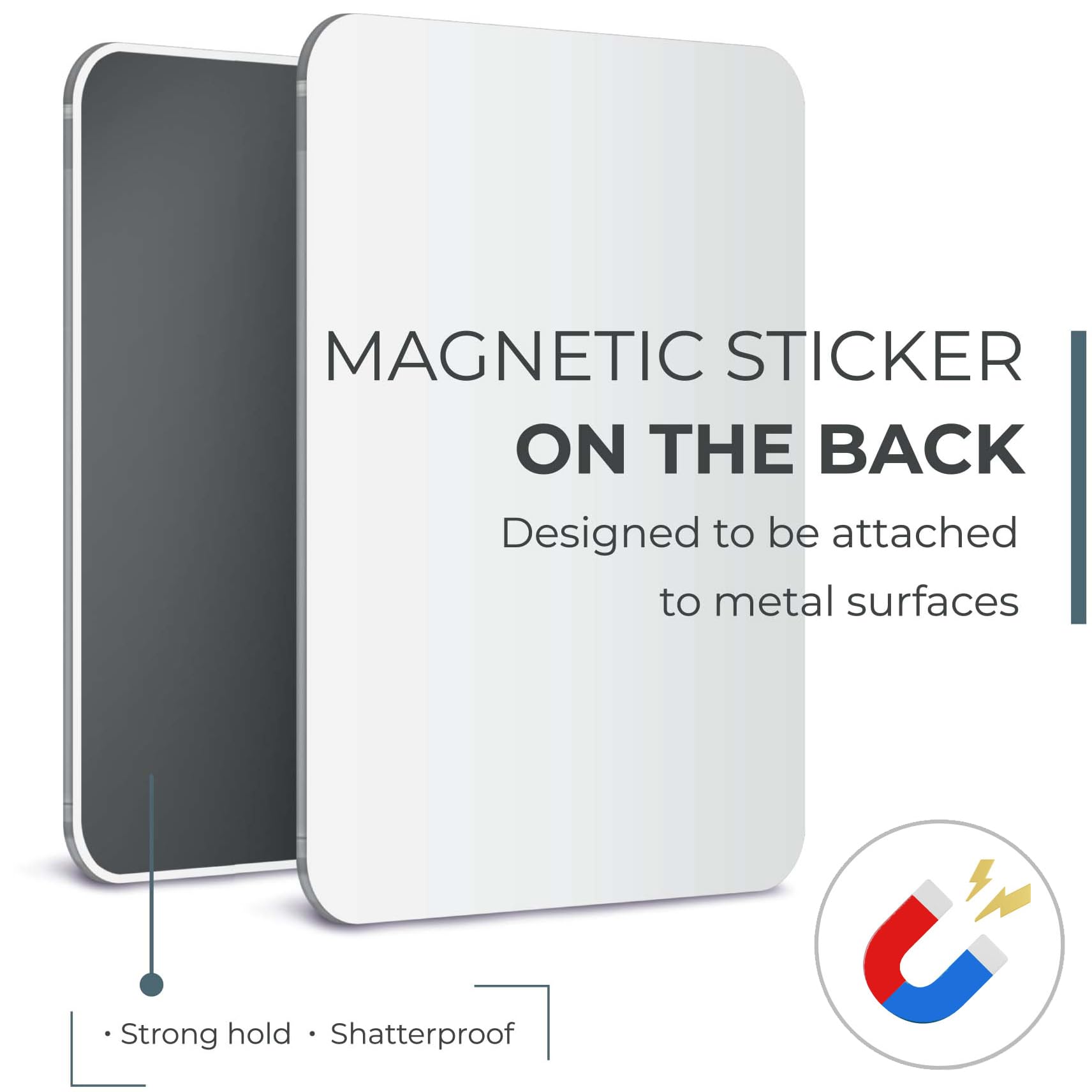 Mavoro Magnetic Locker Mirror | 7X9In Acrylic Mirror - Unbreakable Mirror | Sleek Frameless Mirror | Glassless Safety Kids Mirro