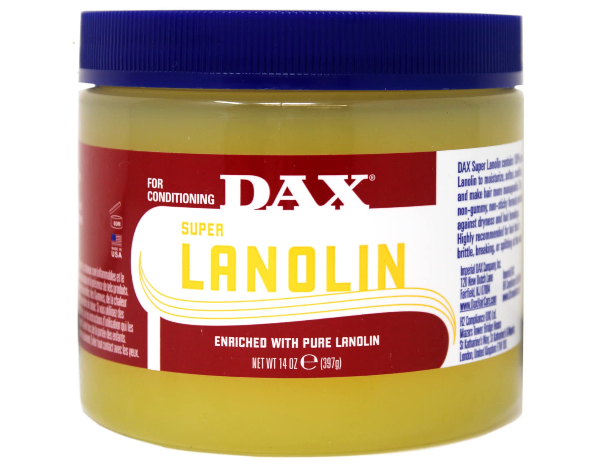 Dax Conditioner 100% Pure Lanolin 14 Ounce Jar (118ml) (6 Pack)