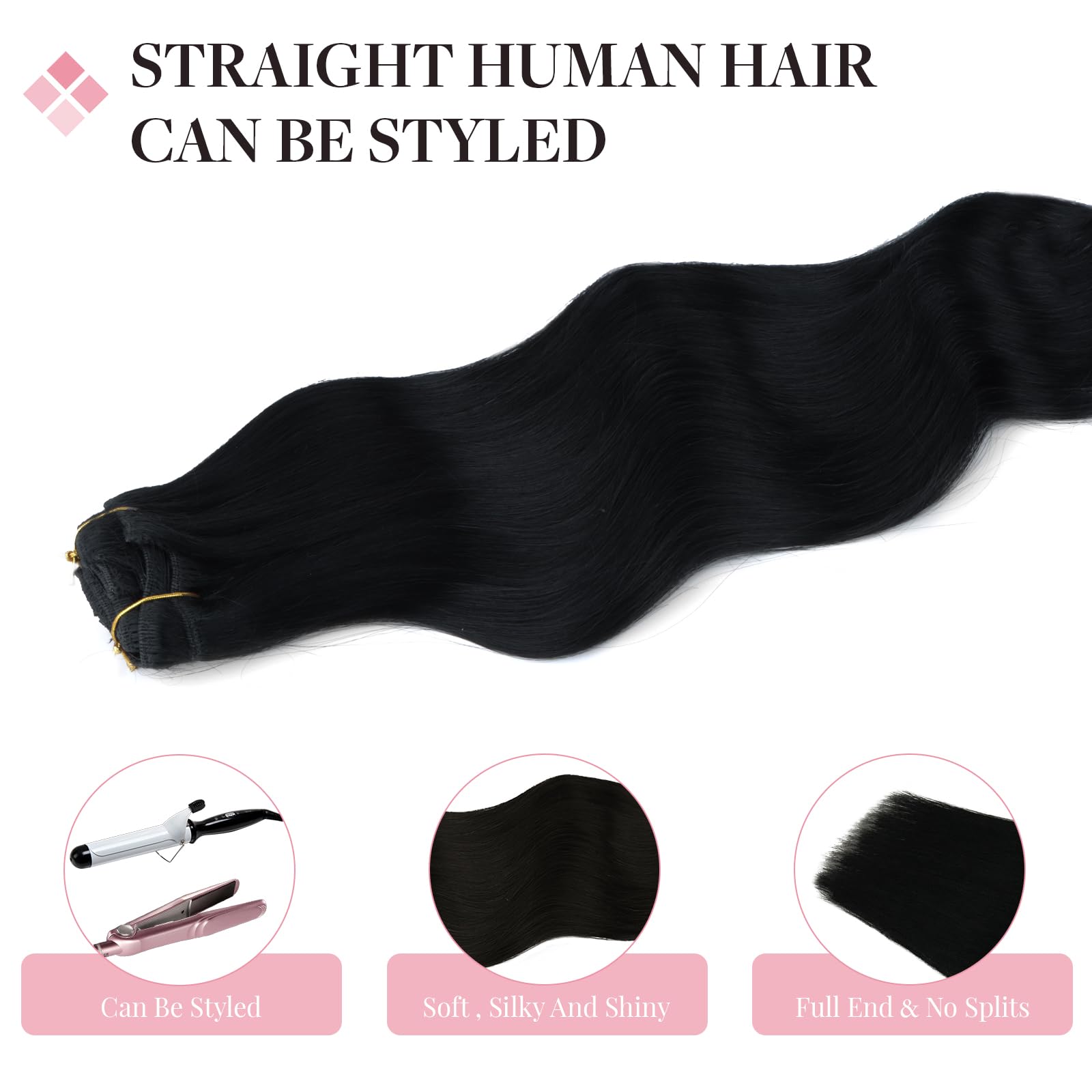 Clip In Hair Extensions Real Human Hair, 7Pcs 120G Light Blonde Highlighted Golden Blonde 16 Inch, Maxita Hair Extensions Human