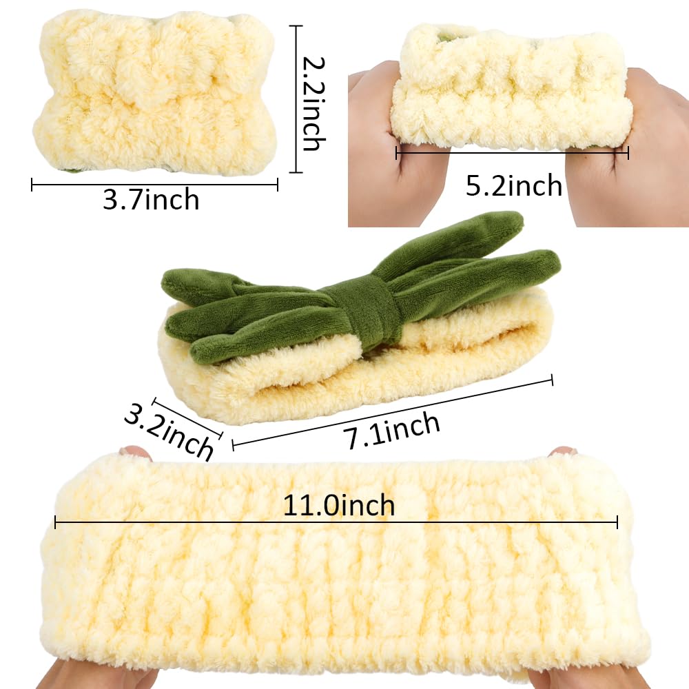 Ahoney Spa Headband Face Wash Headband And Wristband Set, Makeup Skincare Headbands For Washing Face Headband For Women Girls Cu