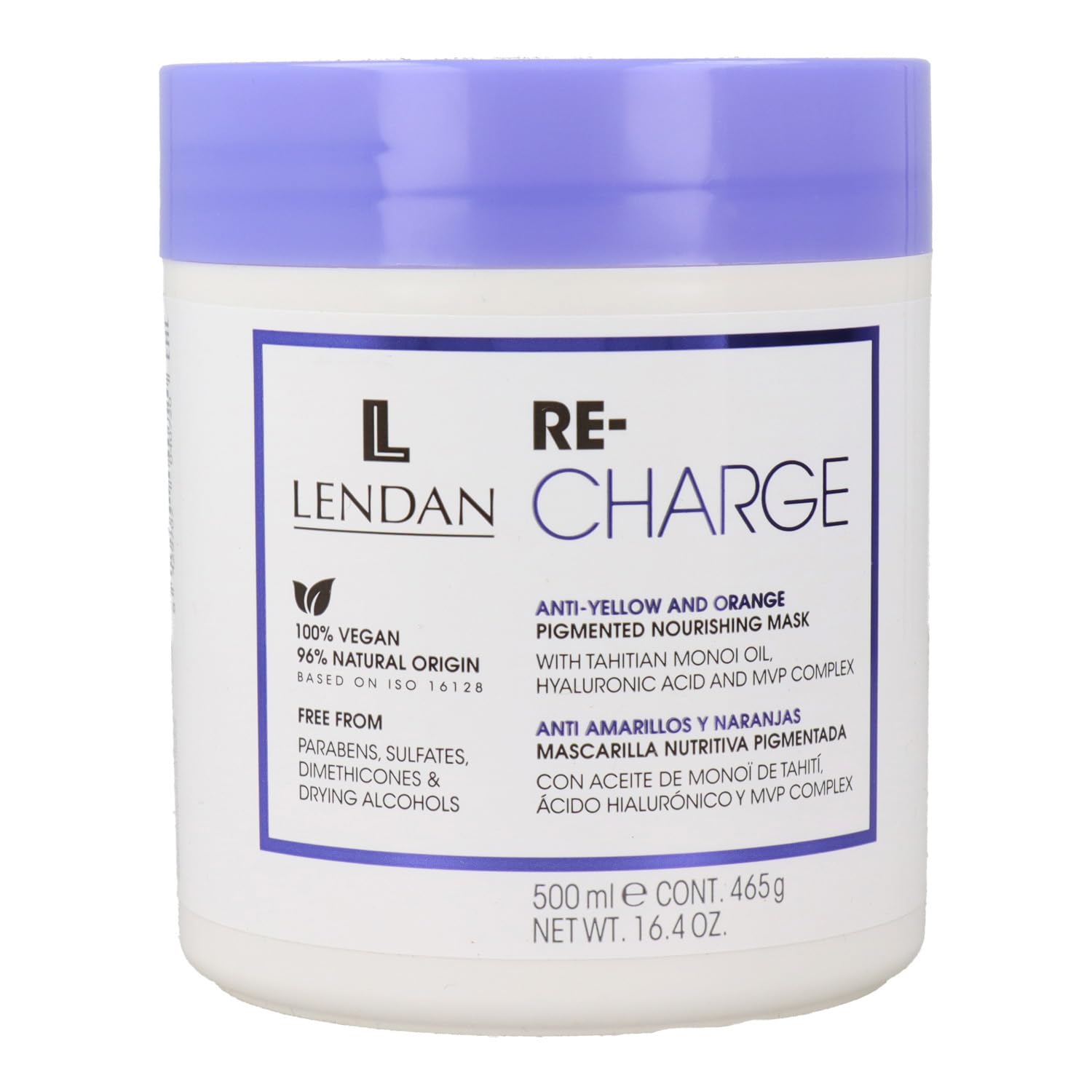 Lendan Vegan Recharge Mask - Intensive Nutrition and Color Neutralization, 16.4 Ounce