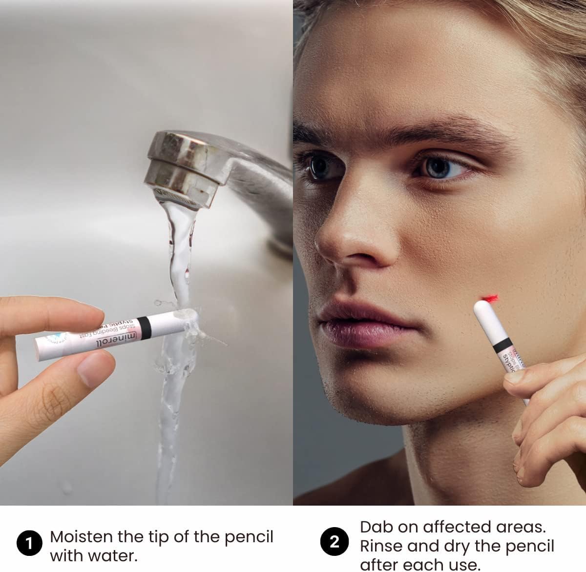 Styptic Pencils Shave Accessories (12 Pencils) Stops Bleeding Fast for Shaving Nicks, Razor Cuts for Men & Women - Sanitary and