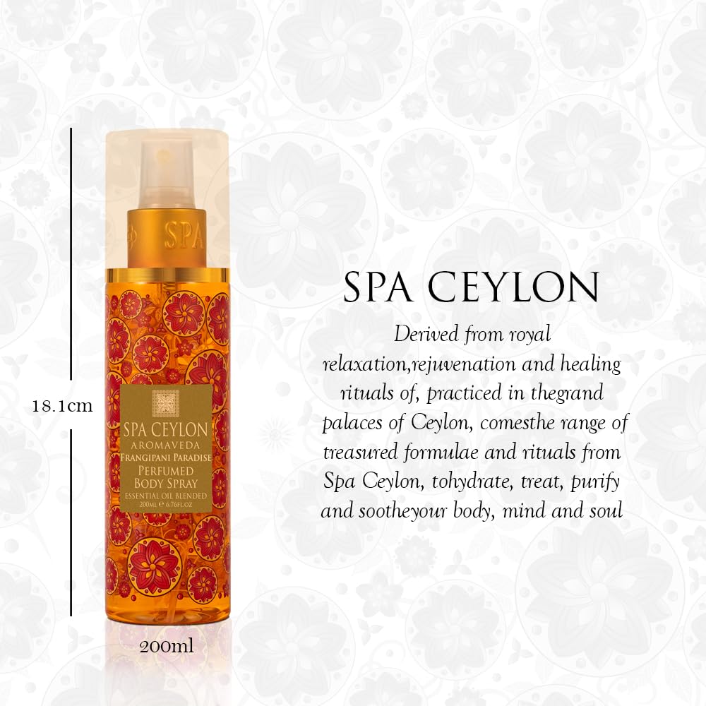 SPA CEYLON Island Rose Body Spray | Floral Aromatic Fragrance Mist for Women |Refreshing Body Spray Perfume with Rose Geranium O