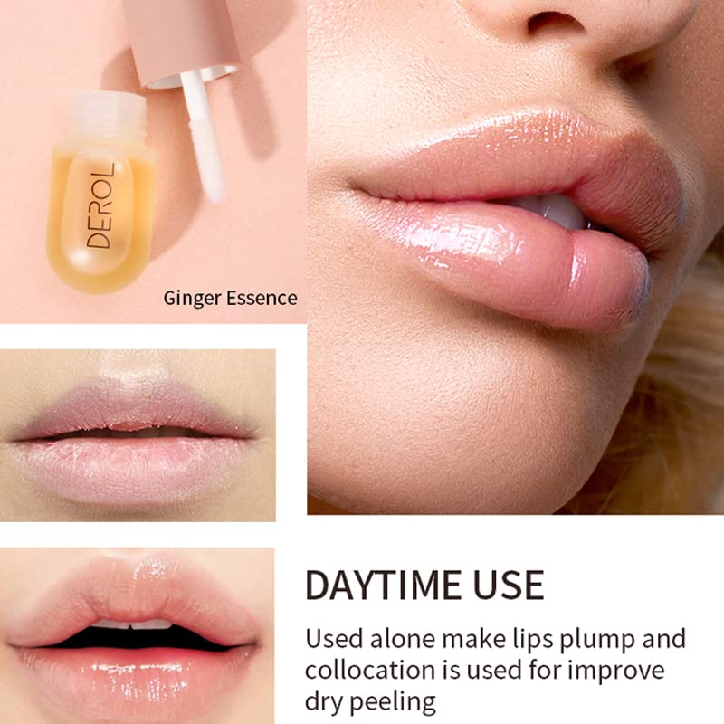 Lip Plumper, Natural Lip Plumper and Lip Care Serum, Lip Enhancer, Lip Gloss, Make Lips Fuller and Hydrating, Lip Mask for Day &