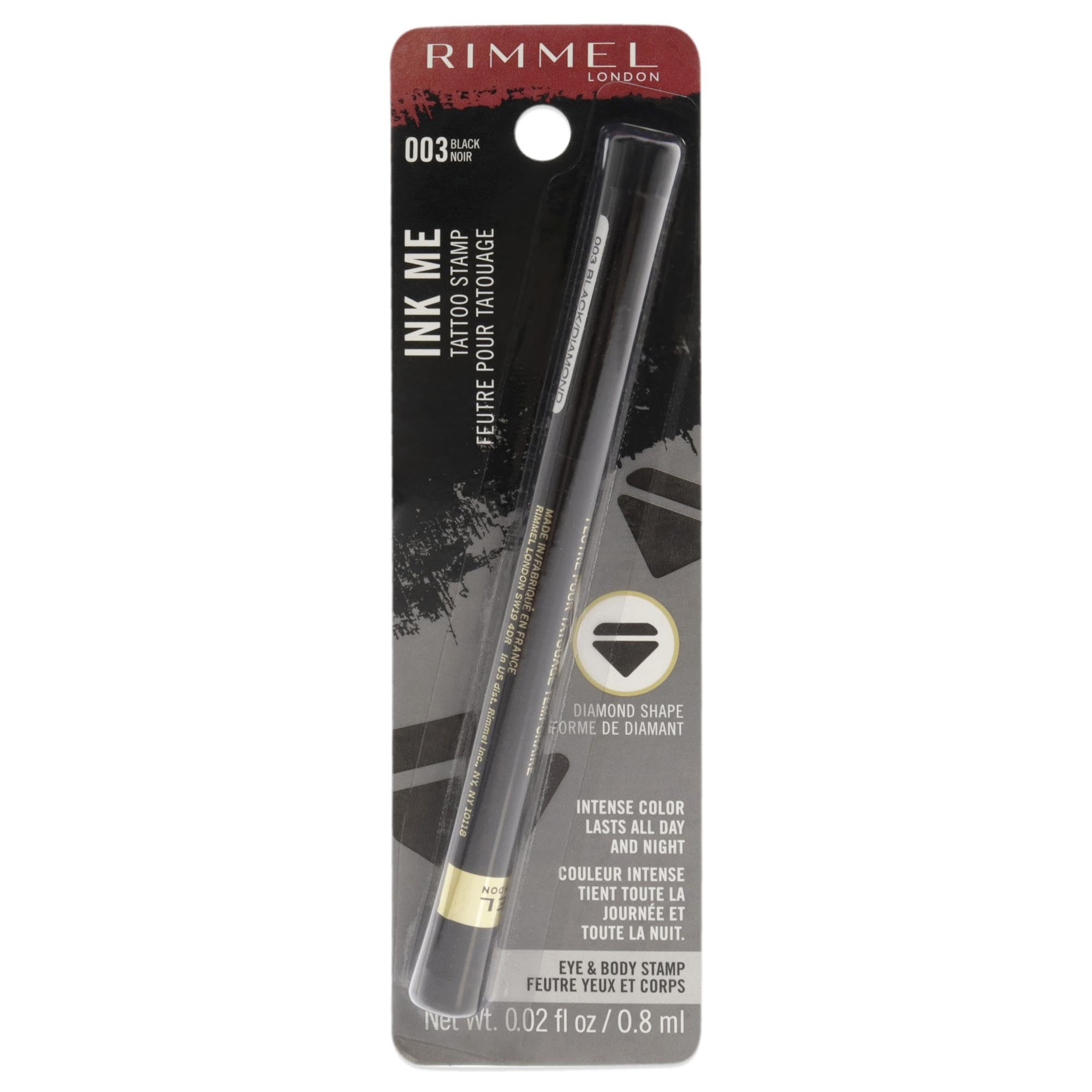 Ink Me Tatto Stamp Eyes And Body - 003 Black Diamond Shape By Rimmel London For Women - 0.02 Oz Eyeliner