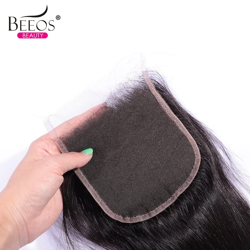 Beeos 5X5 Skinlike Real Hd Lace Closure Only, Body Wave Virgin Human Hair Closure Pre Plucked Natural Hairline Invisible Crystal