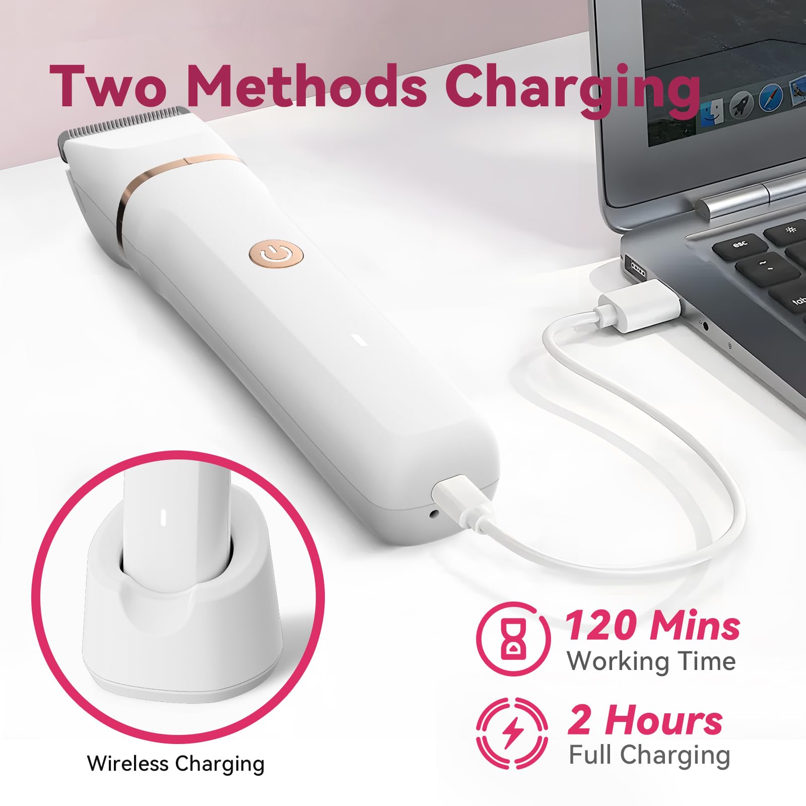 Electric Bikini Trimmer For Women - 4 In 1 Electric Shaver For Women, Waterproof Pubic Hair Trimmer And Facial Hair Remover, Rep