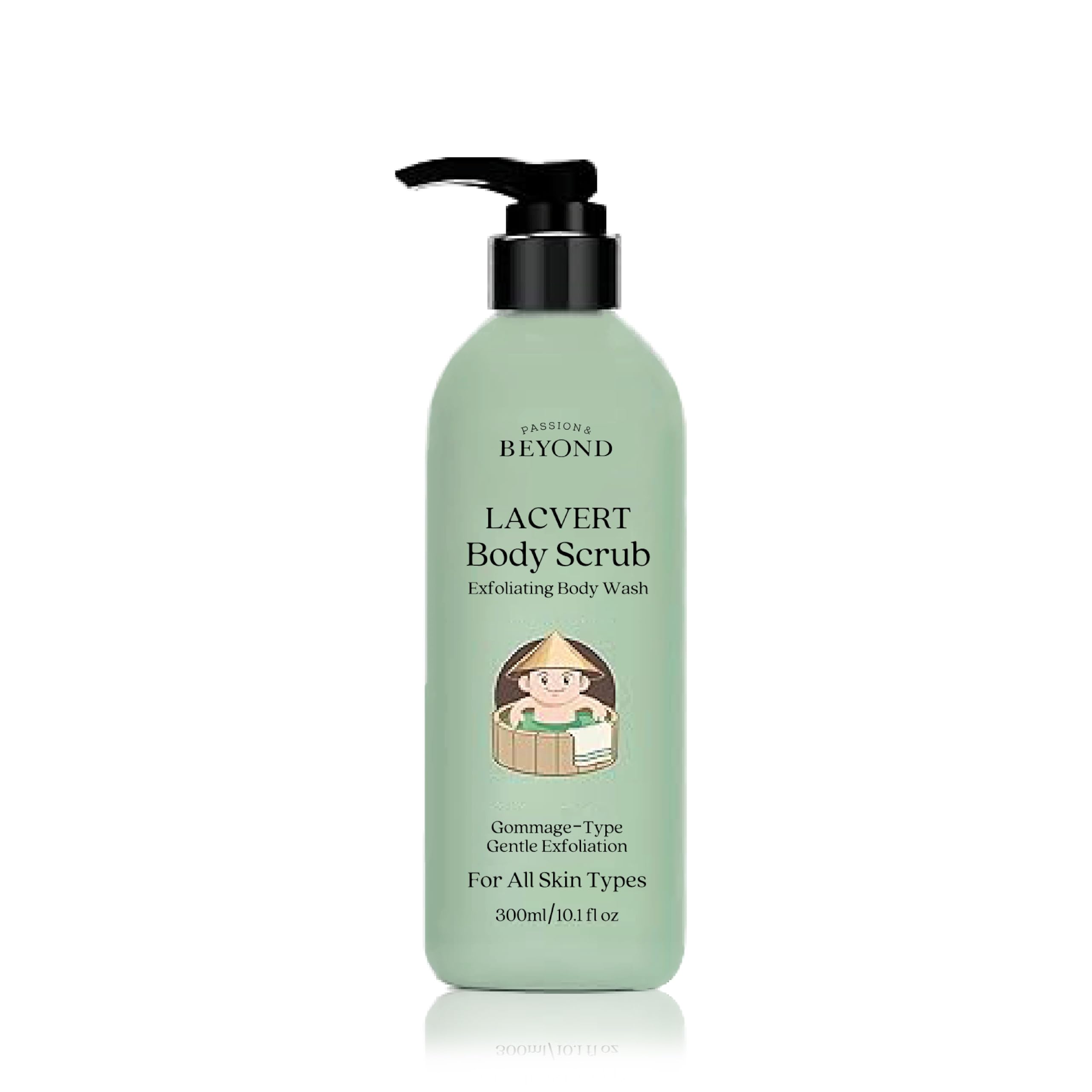 Beyond Lacvert Body Scrub Peeling Gel (Green Tea, 10.1Fl Oz) - Body Wash & Shower Gel For Gentle Exfoliation & Home Spa. Korean