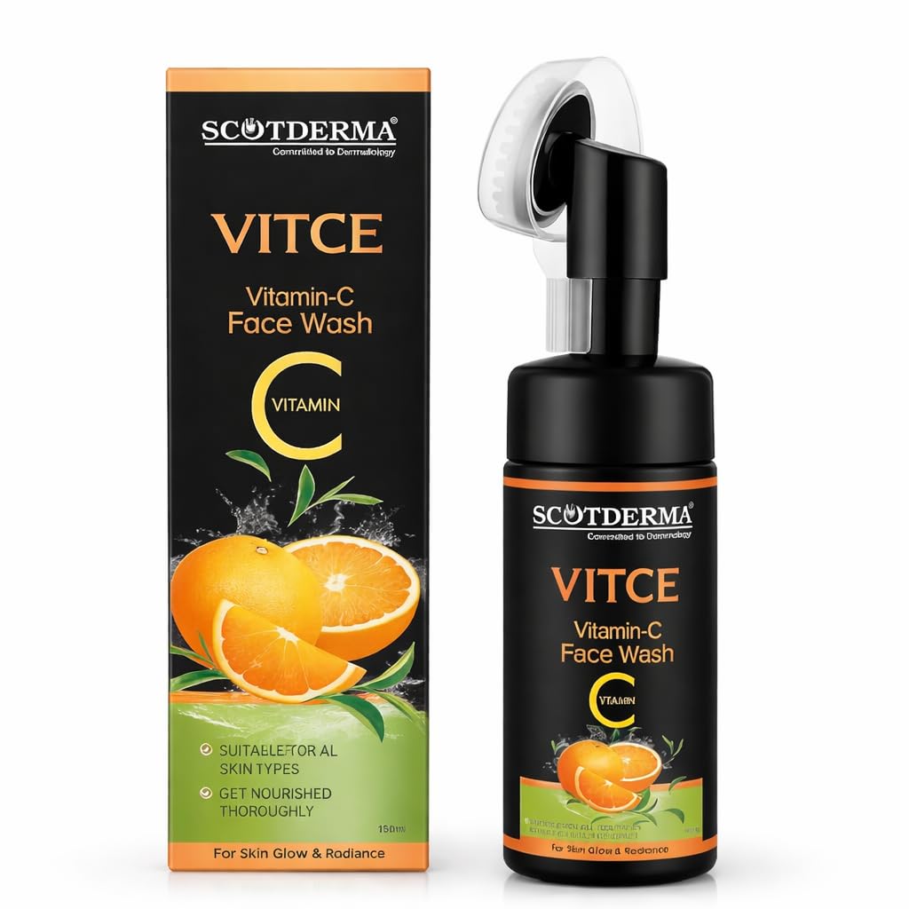 Vitce Vitamin C Face Wash For Glowing Skin | Skin Brightening Cleanser | Removes Dirt & Oil | Reduces Dark Spots | Hydrating Dai
