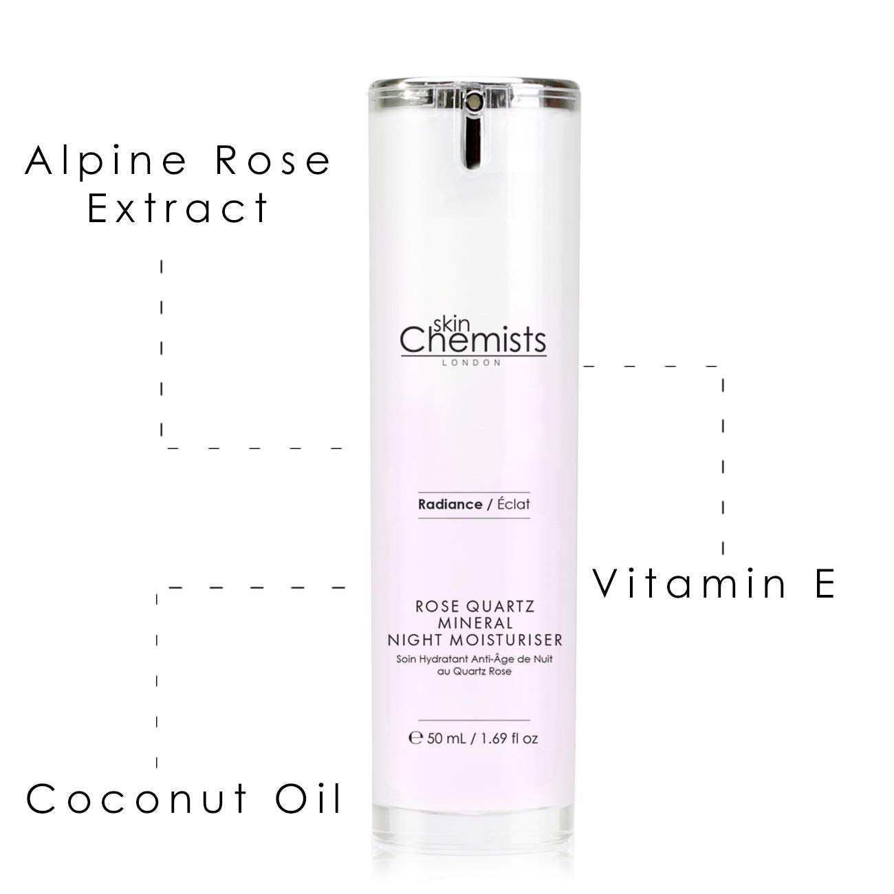 skinChemists London Rose Quartz Mineral Night Moisturizer, 1.69 Ounce