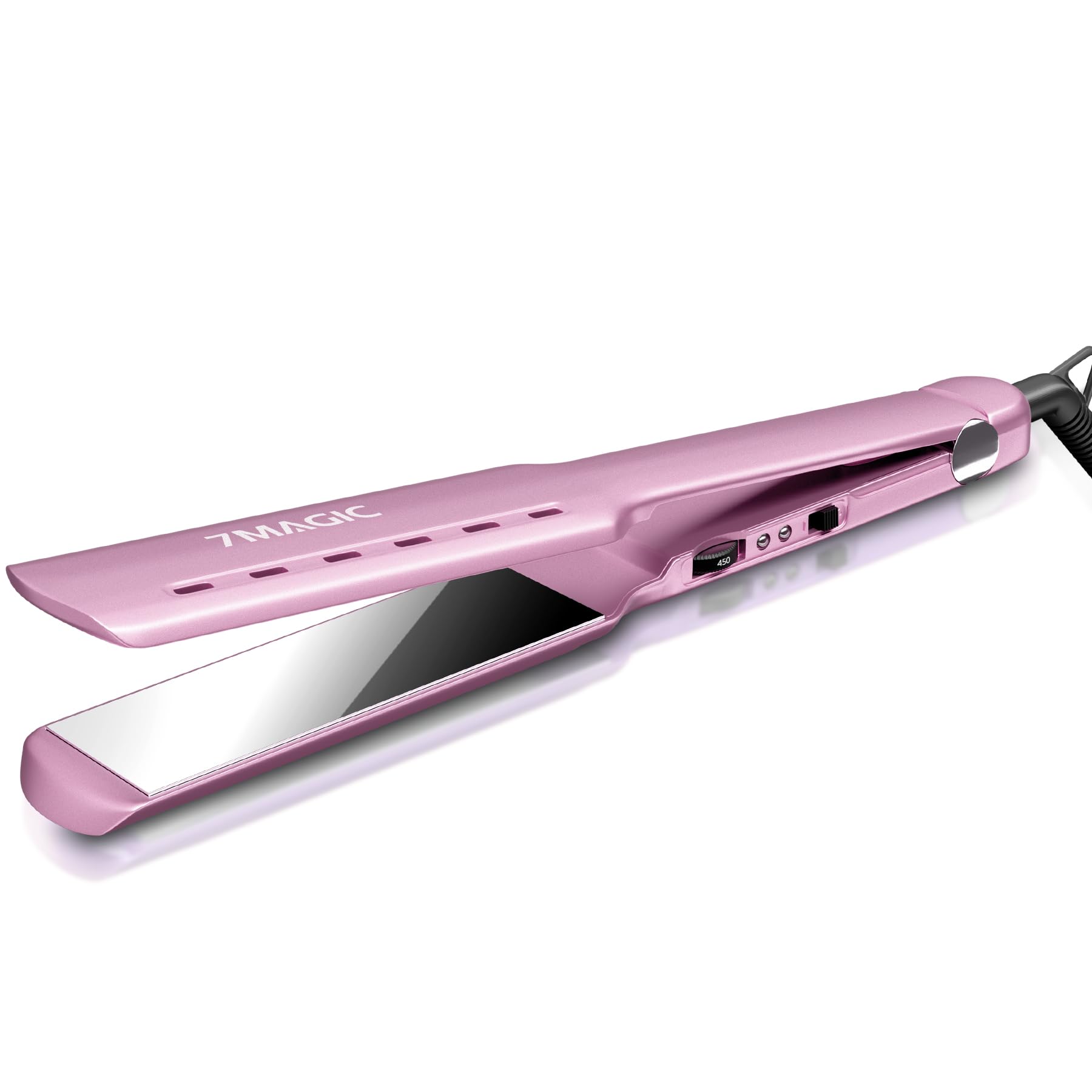 7MAGIC Nano Titanium Hair Straightener, 1.7'' Wide Flat Iron for All Hair Types, Flat Iron Hair Straightener with 5 Temp, Hair I