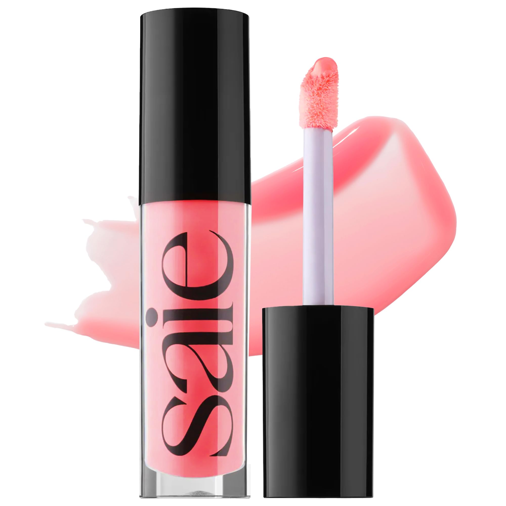 Saie Glossybounce - Hydrating Lip Gloss and Tinted Lip Oil Hybrid with Hyaluronic Acid & Jojoba Oil for Non-Sticky, Ultra-Shiny,