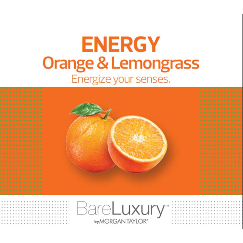 Morgan Taylor BareLuxury Energy Orange & Lemongrass Soak Jar, 8 oz - Refreshing Pedi/Mani Soak with Orange & Lemongrass for Ener