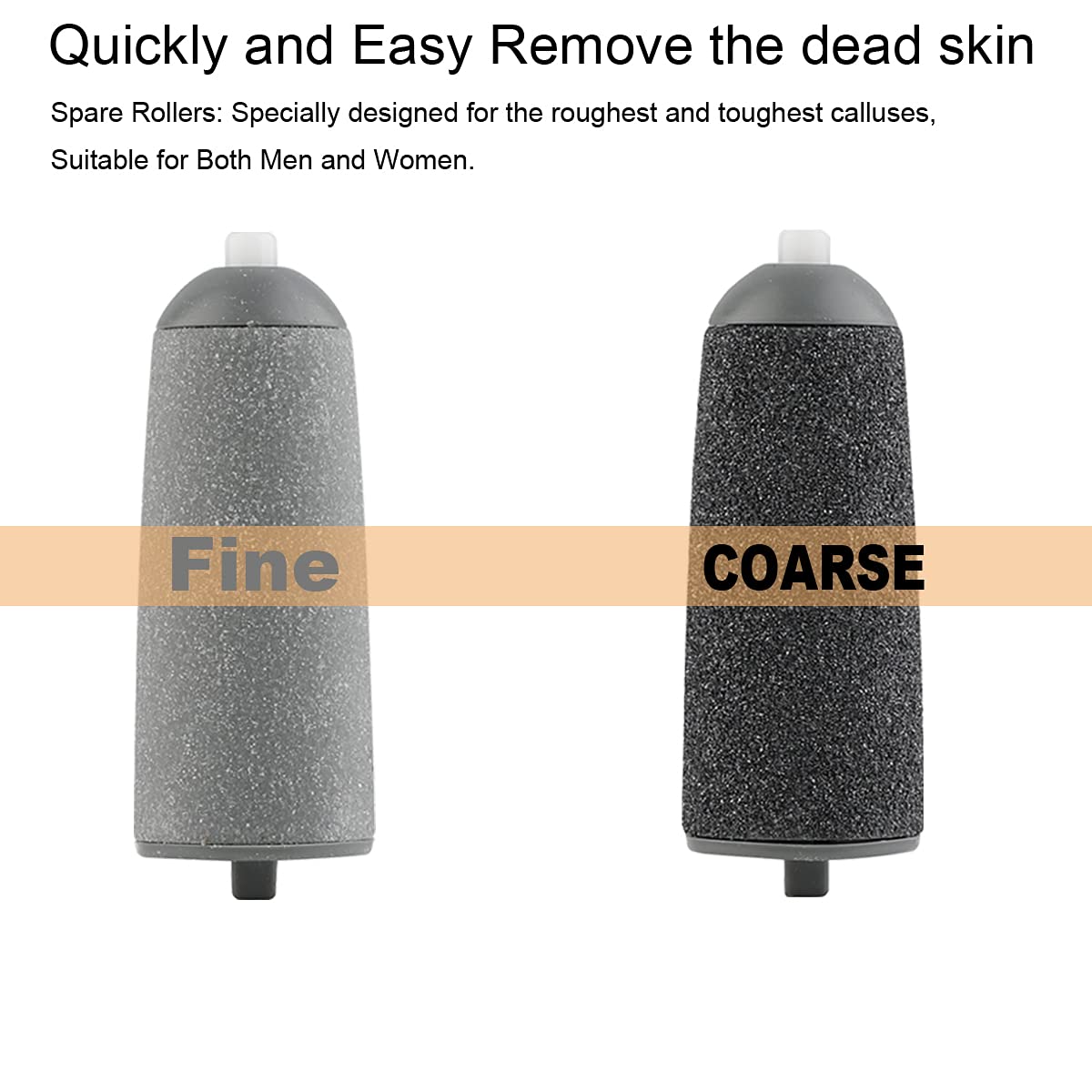 GOMINYUF 10 Pack Replacement Rollers for Finishing Touch Flawless Pedi, Beech Wood, 5 Black Coarse & 5 Gray Fine, Model GM-FL001