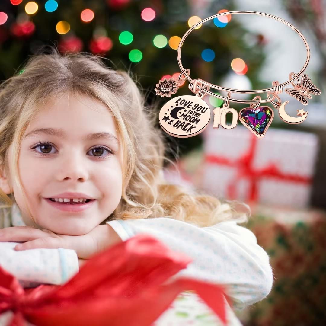 Ursteel Birthday Gifts for 10 Year Old Girls, 10th Birthday Gifts for Daughter Granddaughter Niece Cousin Birthday Bracelets Gir