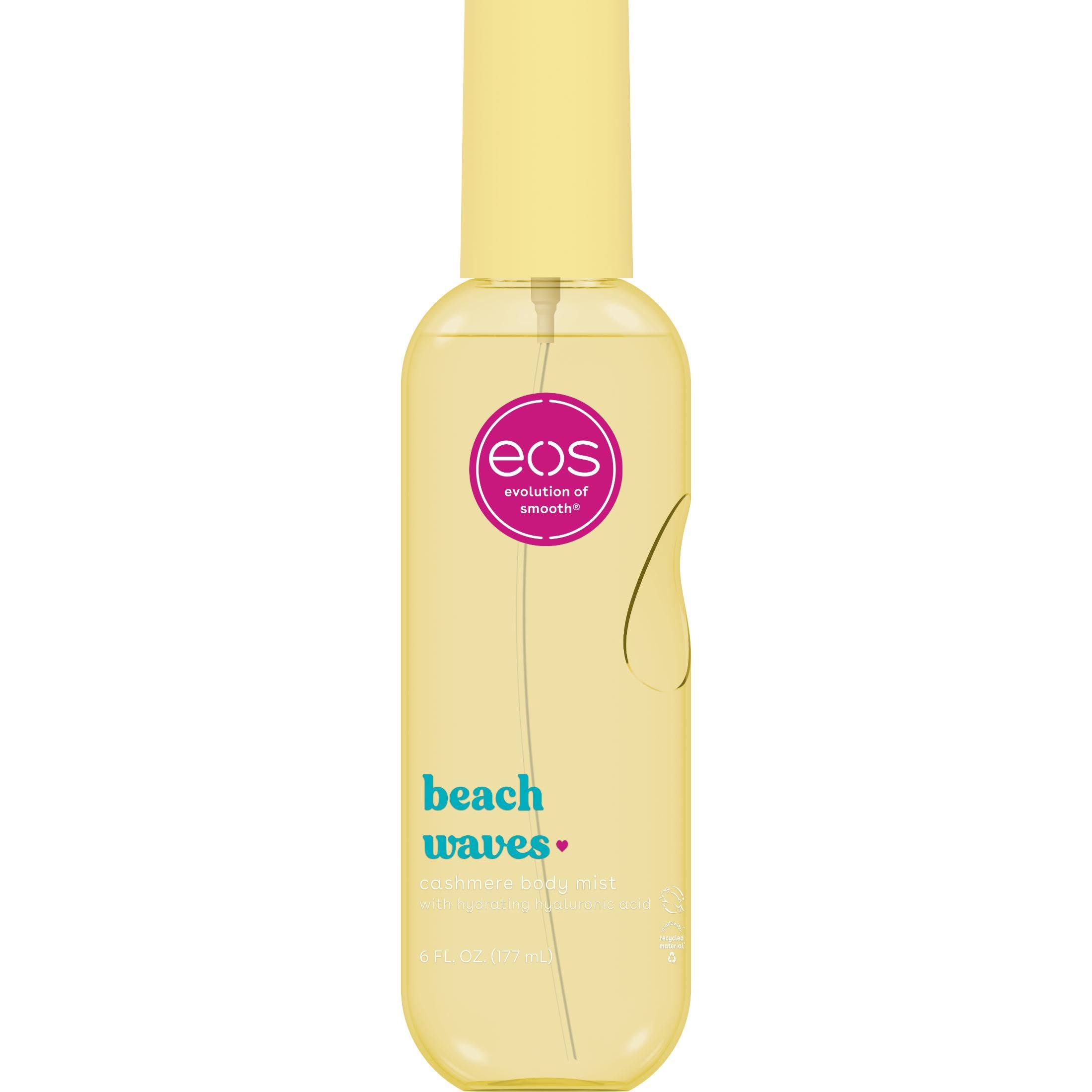 eos Cashmere Body Mist, Beach Waves, Coconut & Ocean Breeze, Hair & Body Mist for Women, Body Spray, Moisturizing, Hyaluronic Ac