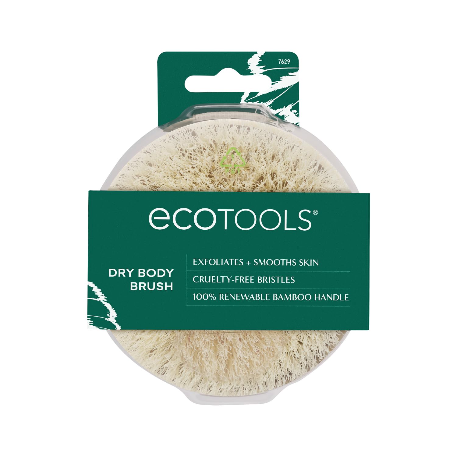 EcoTools Dry Body Brush, Dry Brushing Body Brush for Smooth Skin, Exfoliating Brush Removes Dry Skin, Easy-to-Use Handle, Eco-Fr
