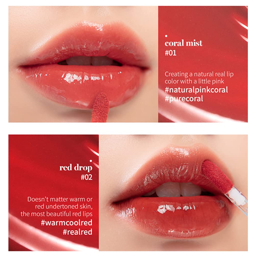 [Rom&Nd] Glasting Water Tint 8 Colors | Vivid Color| Non-Sticky|High Shine| Glossy Finish| Long-Lasting| Moisturizing| Highlight