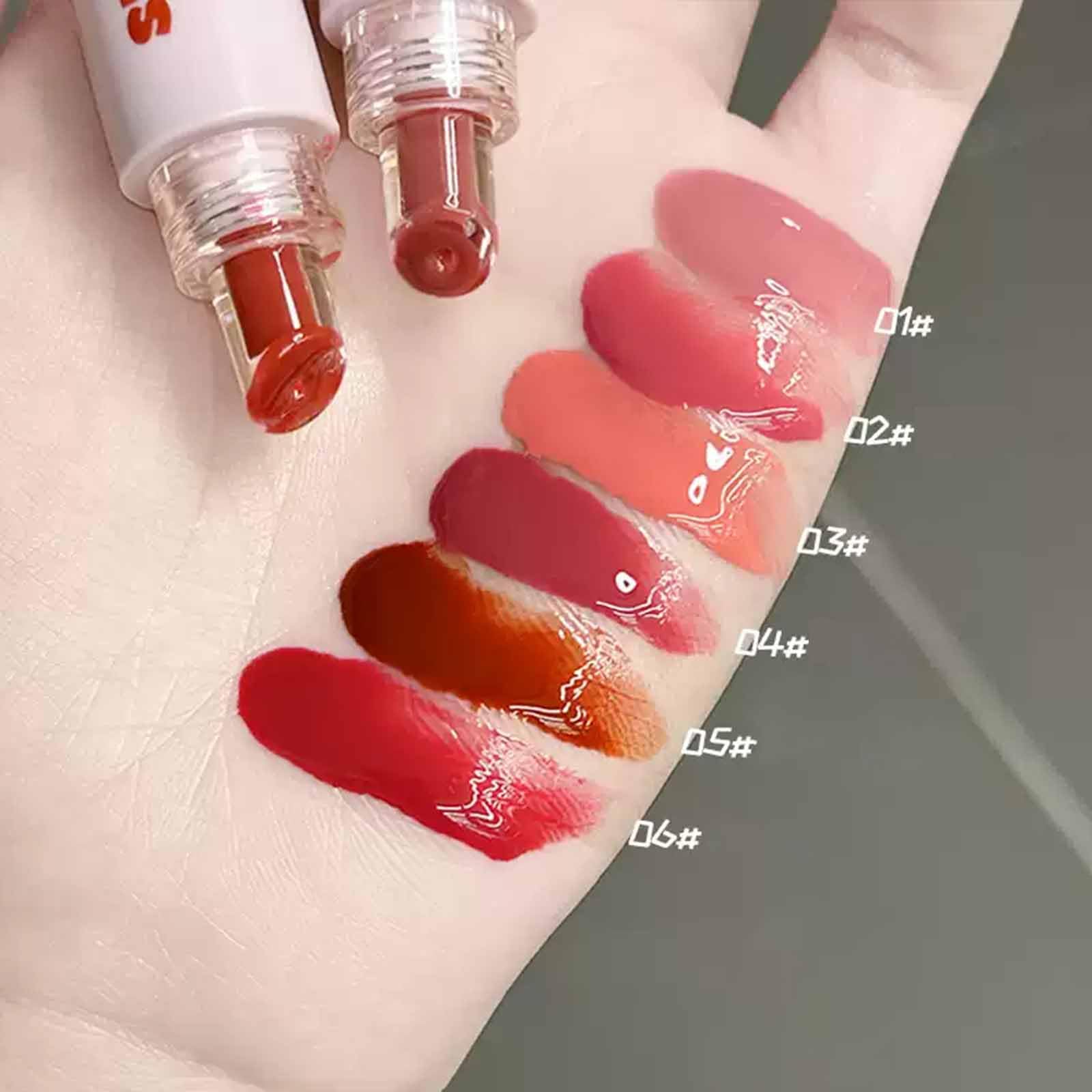 KTouler 6Pcs Hydrating Lip Gloss Set,Glossy Highly Pigmented Lang Lasting Waterproof Pink Red Cute Lip Gloss Lip Tint Stain for