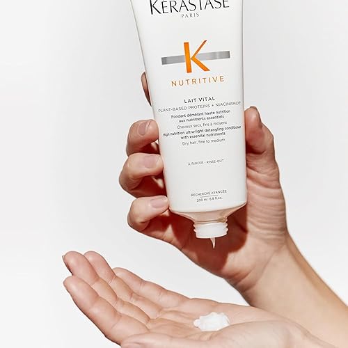Kerastase Nutritive Lait Vital Hydrating conditioner  Illuminates Shiny Hair and Easily Detangles  With Plant-Based Proteins & N