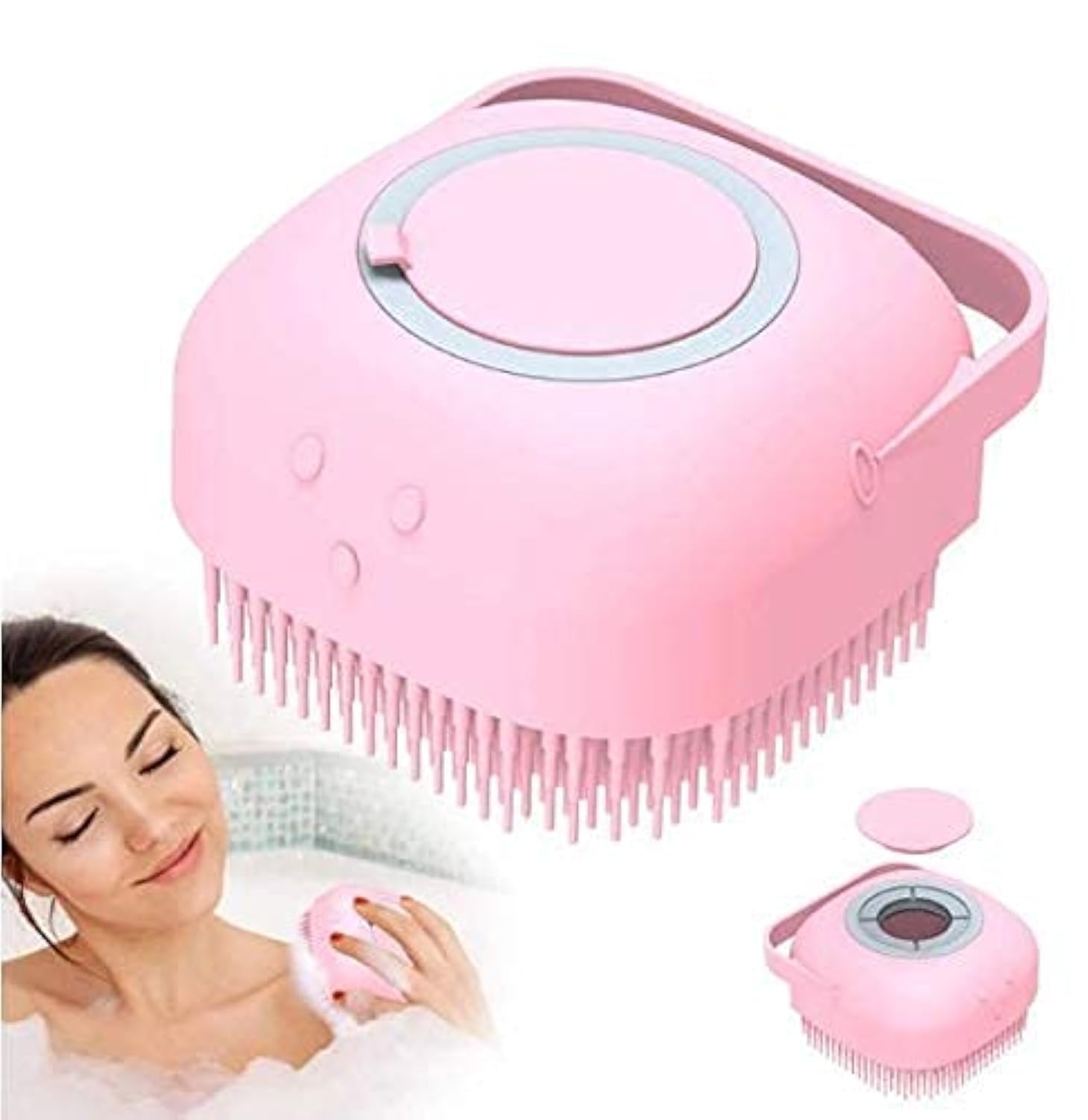 Silicone Body Scrubber with Soap Dispenser, Soft Exfoliating Bath Brush for Body and Scalp, for Babies, Kids, Women, Men and Pet
