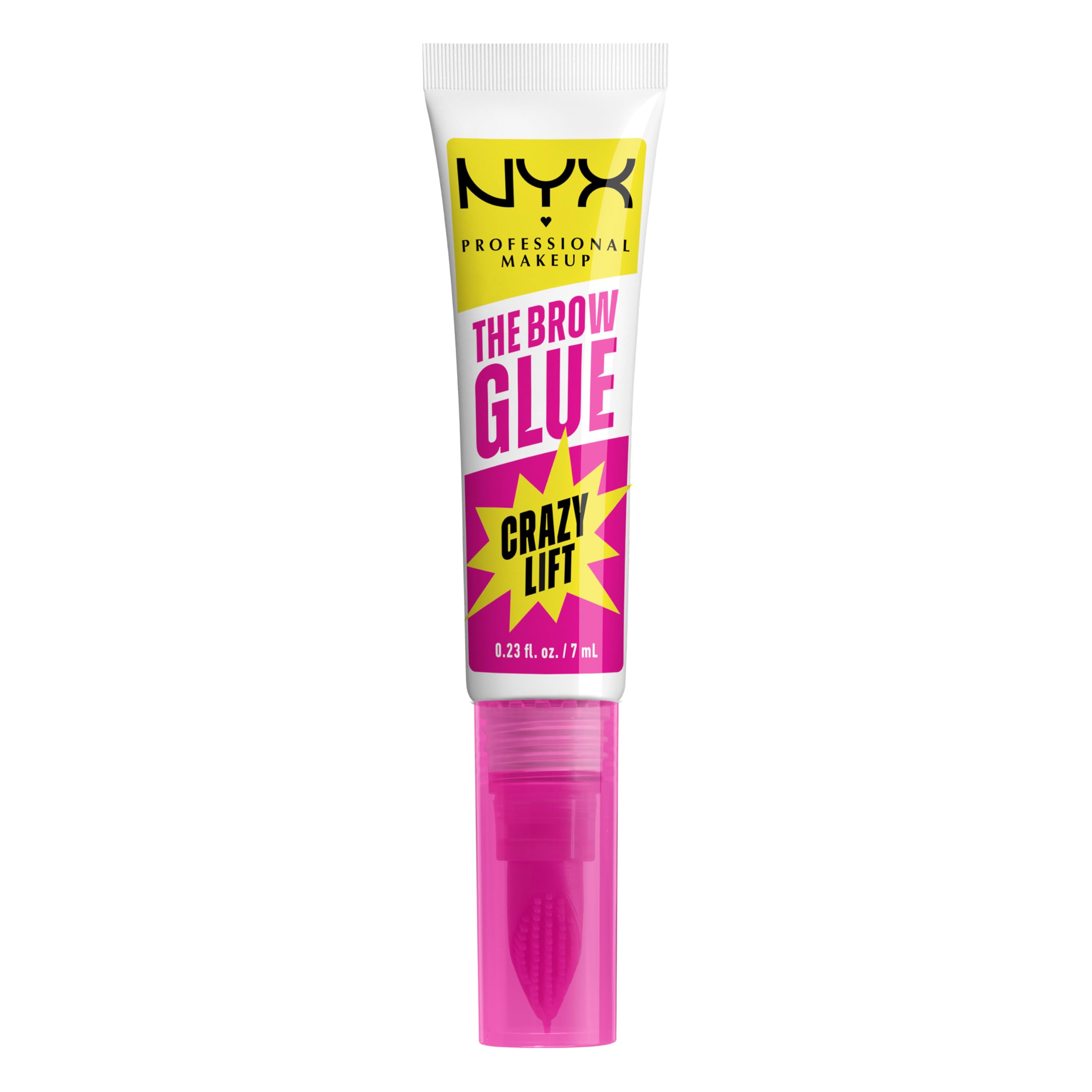 NYX PROFESSIONAL MAKEUP The Brow Glue Crazy Lift, Brow Lamination Gel with 16HR Strong Hold & Built-In Styling Comb - Clear Eyeb