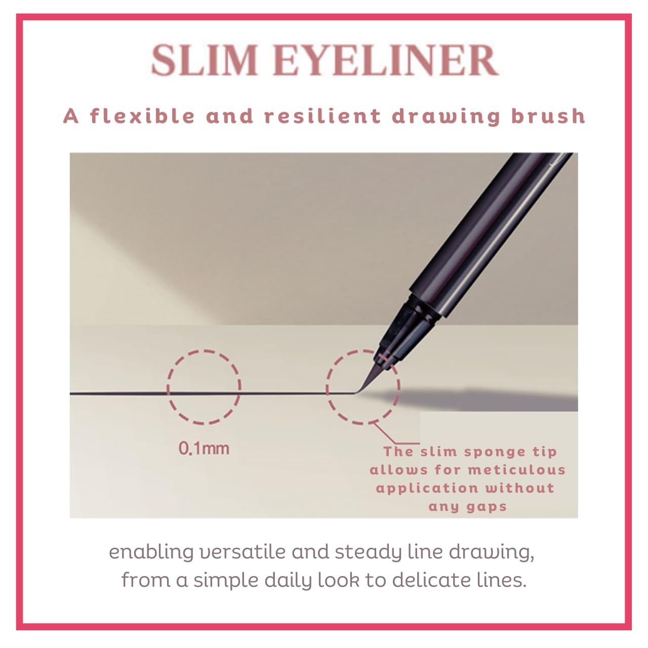 Produco [Thebom] Ultra-Fine Slim Eyeliner Waterproof Liquid Eye Makeup (Black,1Ea)