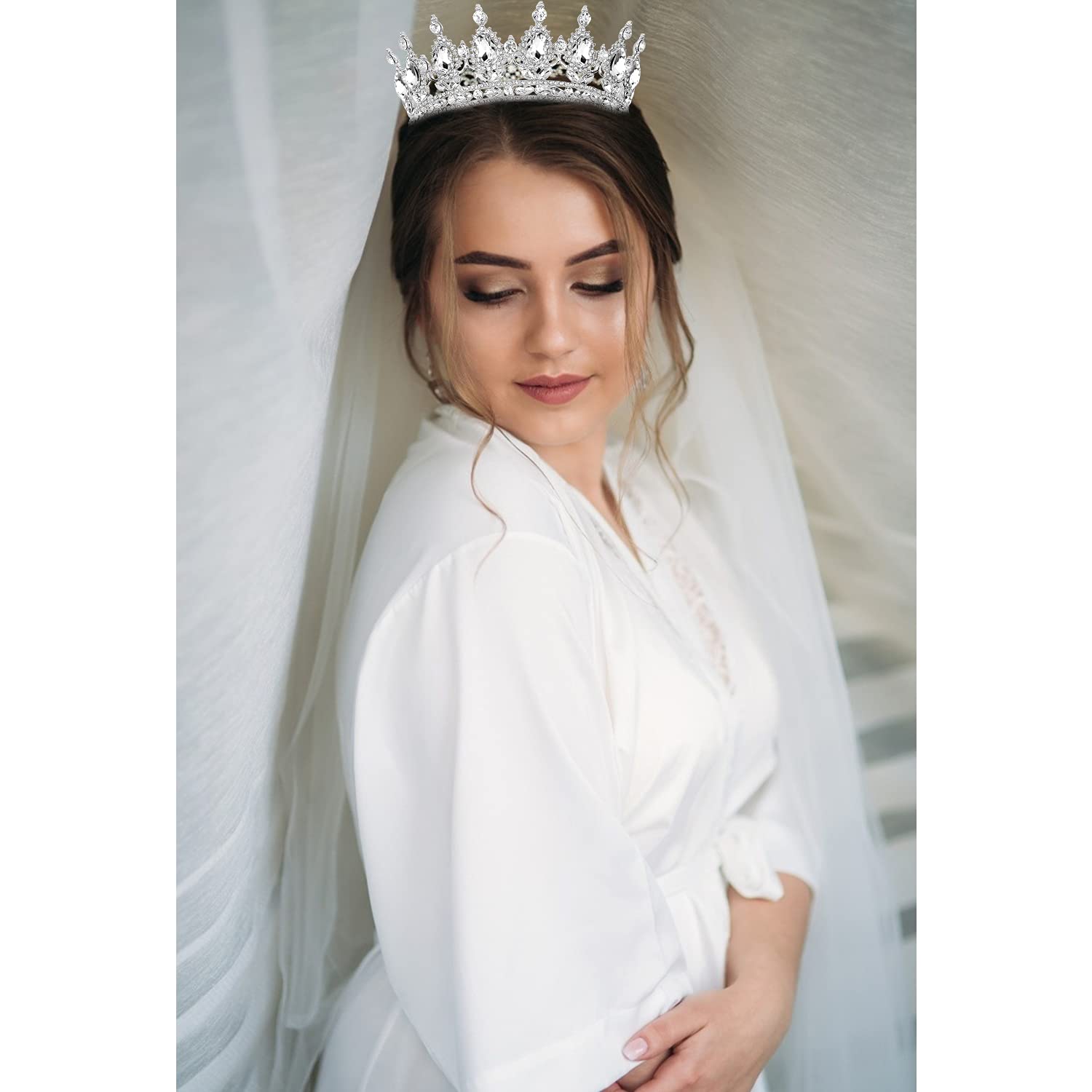 COCIDE Silver Crown for Women Crystal Wedding Tiara and Crowns for Girls Rhinestones Queen Headband Princess Hair Accessories fo