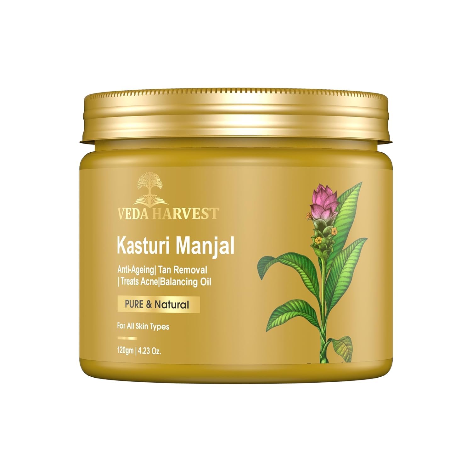 Vedaharvest Kasturi Manjal - Curcuma Aromatica/Wild Turmeric Powder For All Skin Types| For Glowing Skin| Skin Tone | Blemish-Fr