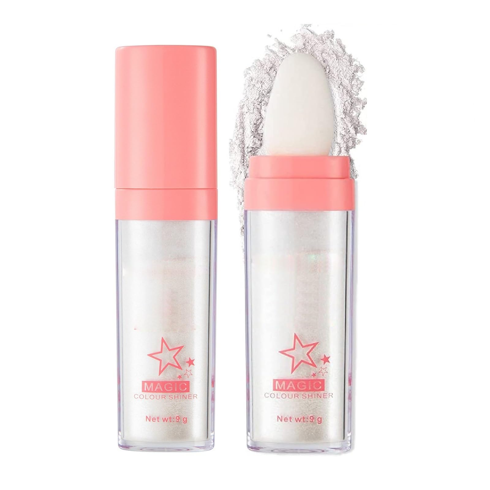Glitter Powder Highlighter Makeup, Body Brightens the Natural Three-Dimensional Face Blusher Fairy Highlight Patting Powder. (01