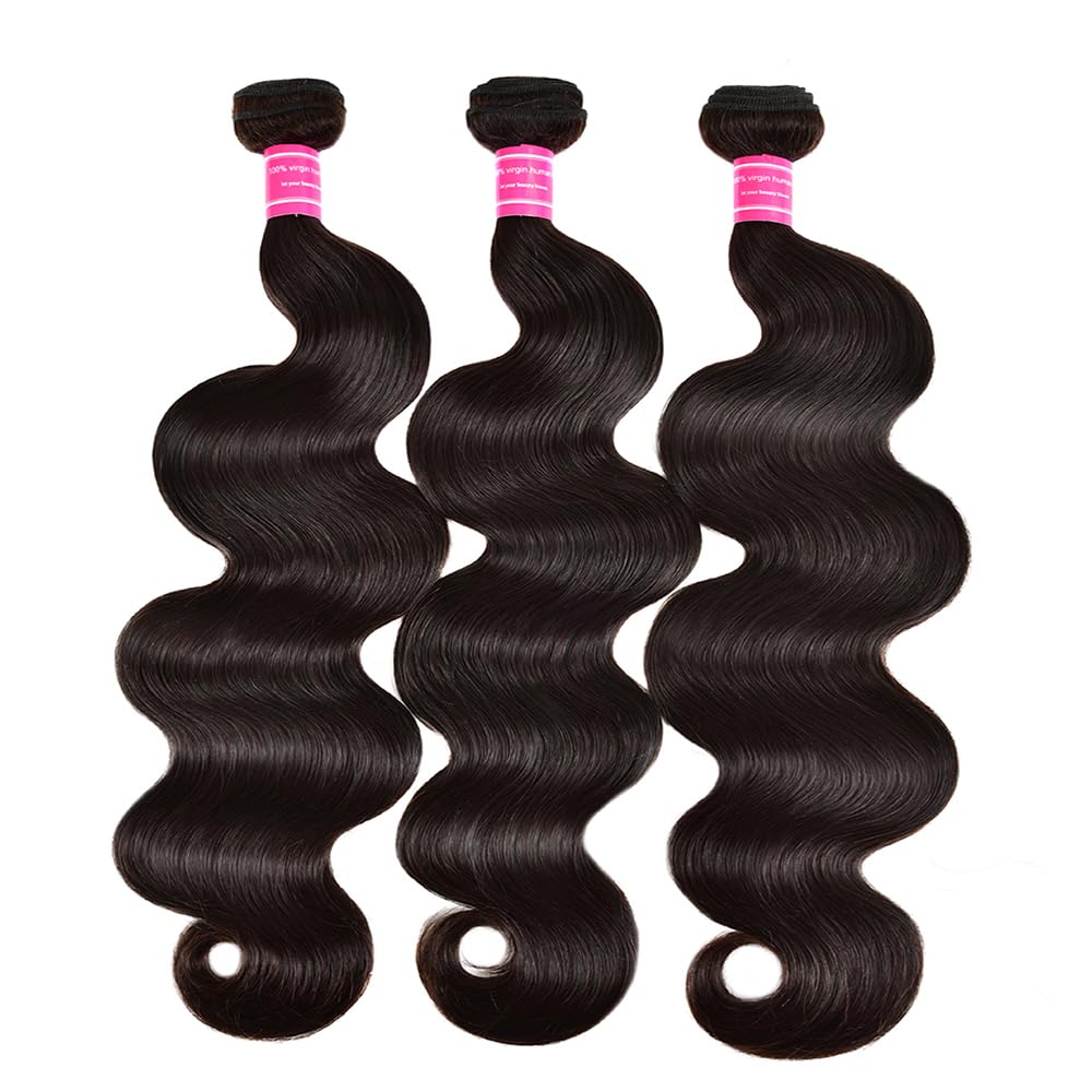 Body Wave Bundles Human Hair Brazilian Virgin Human Hair 3 Bundles For Black Women 10A Grade Human Hair Weave Bundles 20 22 24 I