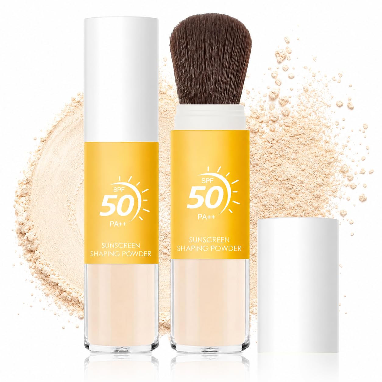 Tiejdhr SPF 50 Mineral Sunscreen Powder with Brush, Oil Control