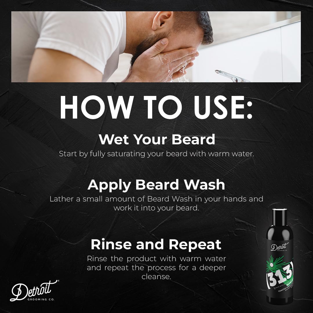 Detroit Grooming Co. Beard Wash - Men'S Beard Shampoo - Deeply Cleanses & Refreshes Beards - Aloe Vera With Essential Oils - Bea