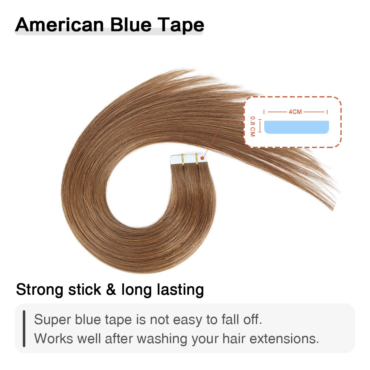 Suyya Tape In Hair Extensions Human Hair 40G/Pack 20Pcs Straight Seamless Skin Weft Tape In Real Human Hair Extensions(16Inch 8#