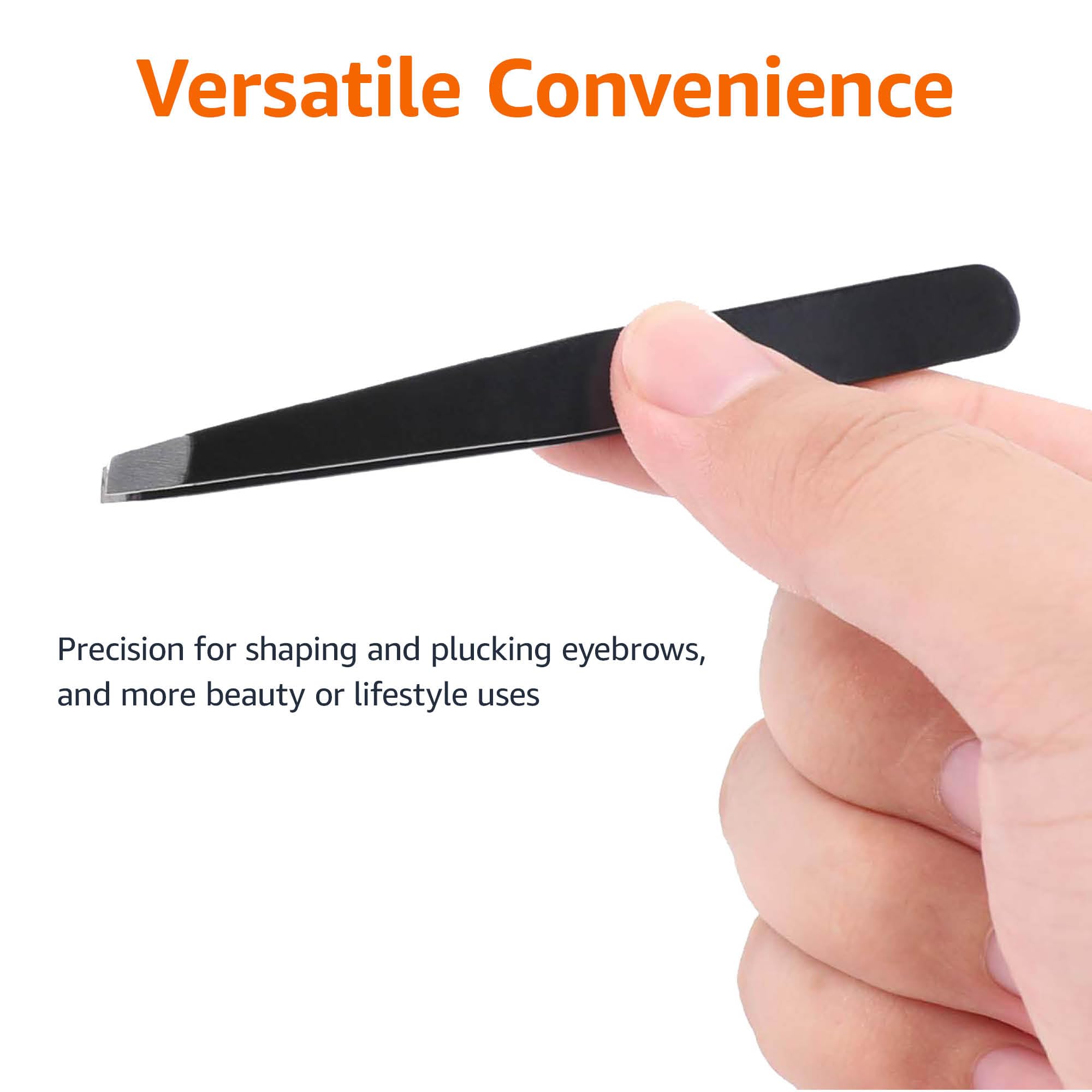 Amazon Basics Slant Tip Tweezer - Professional Stainless Steel Tweezer for Effective Hair Removal, Ideal for Daily Beauty Regime