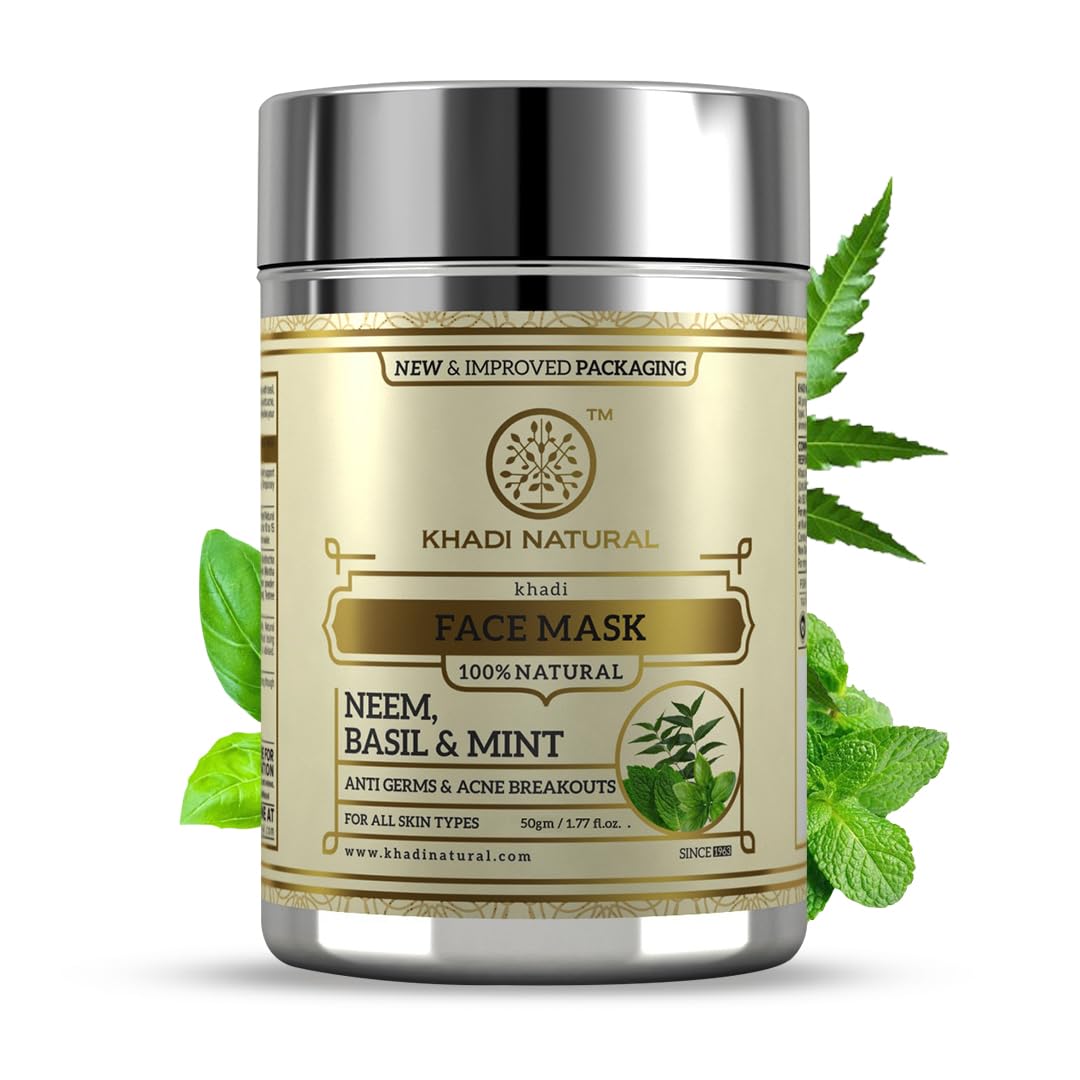 Khadi Natural Neem, Basil And Mint Anti Acne Face Mask, 50G