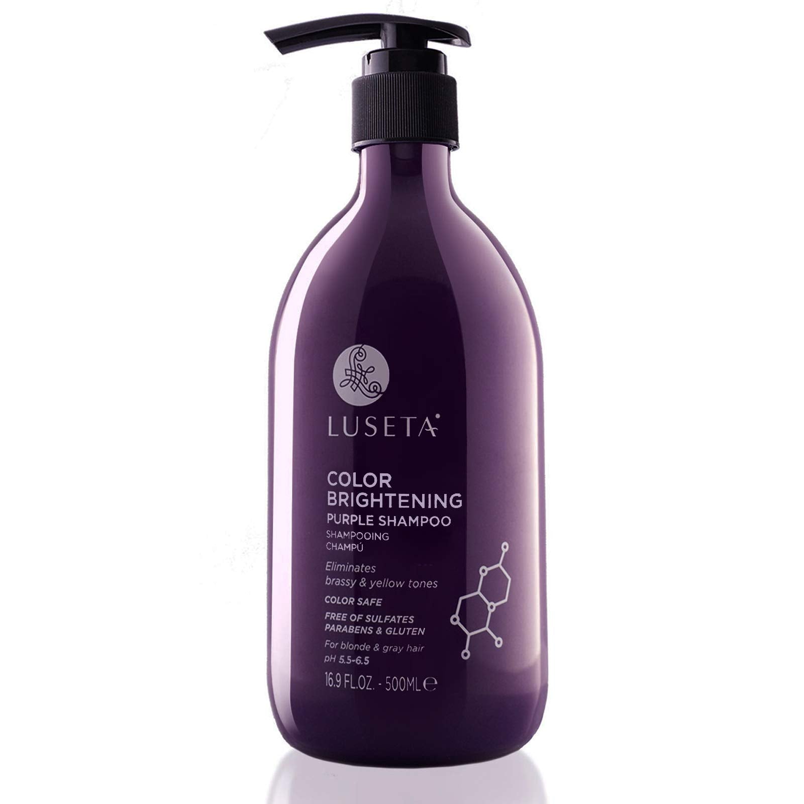 Luseta Purple Shampoo for Blonde Hair 16.9oz, Women Hair Shampoo for Grey Hair and Color Treated Hair, Best Purple Shampoo for C