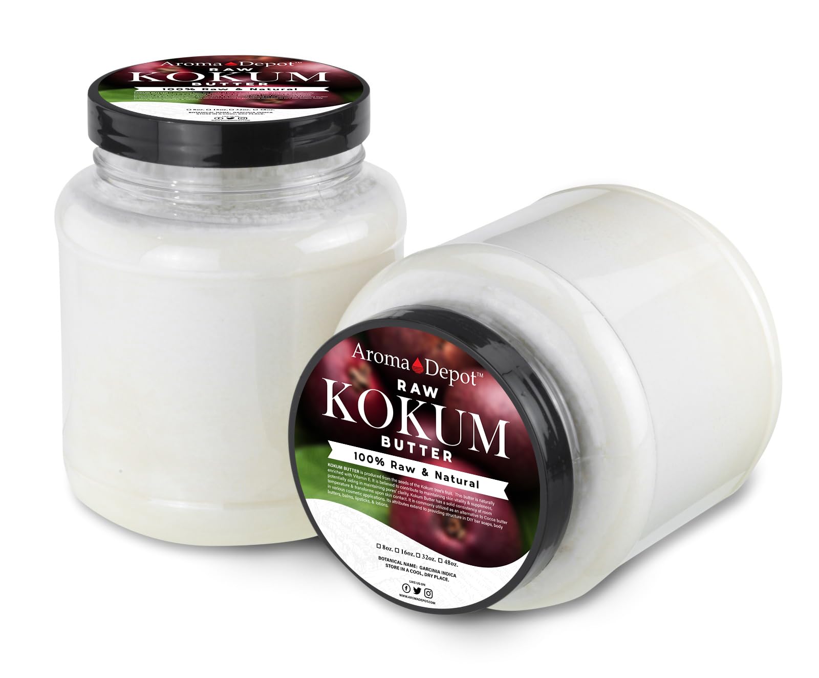 Aroma Depot 3 Lb. Raw Kokum Butter Great For Skin, Body And Hair. 100% Pure I Natural I Cold Pressed I Thickener For Body Butter