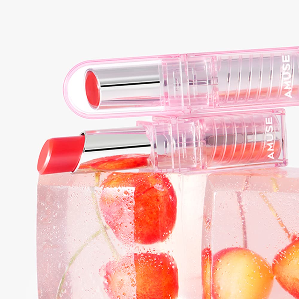 Amuse SEOUL DEW BALM 04 cHERRY  dewy vibrant red pink  Dewy, moisturizing, shimmery tinted, moist and healthy finish, vegan
