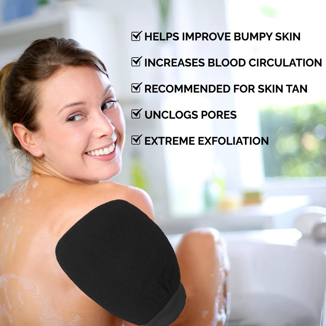 Valitic Exfoliating Glove - Body Scrubber Exfoliator Mitt - Exfoliating Body & Face Dead Skin Remover - Korean Style Exfoliating