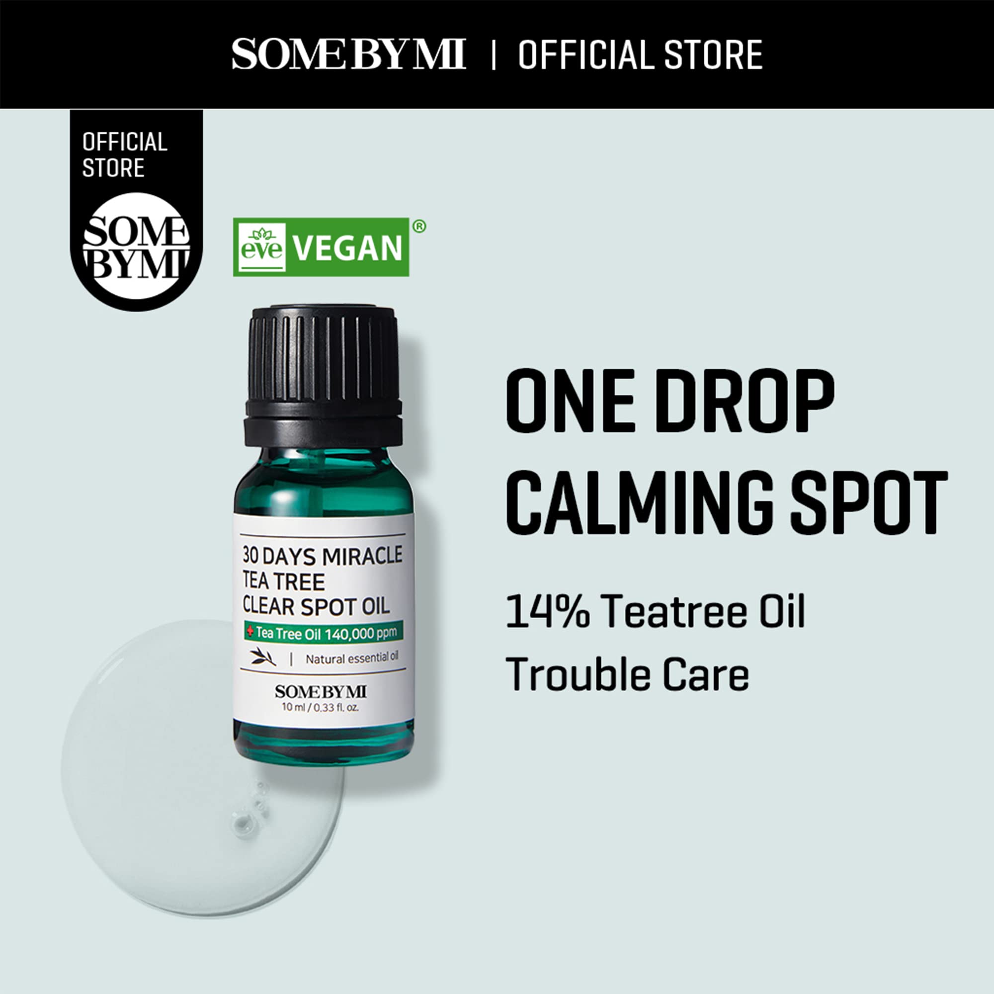 Some By Mi 30 Days Miracle Tea Tree Clear Spot Oil - 0.33Oz, 10Ml - Made From Tea Tree Leaf Water For Sensitive Skin - Calming,