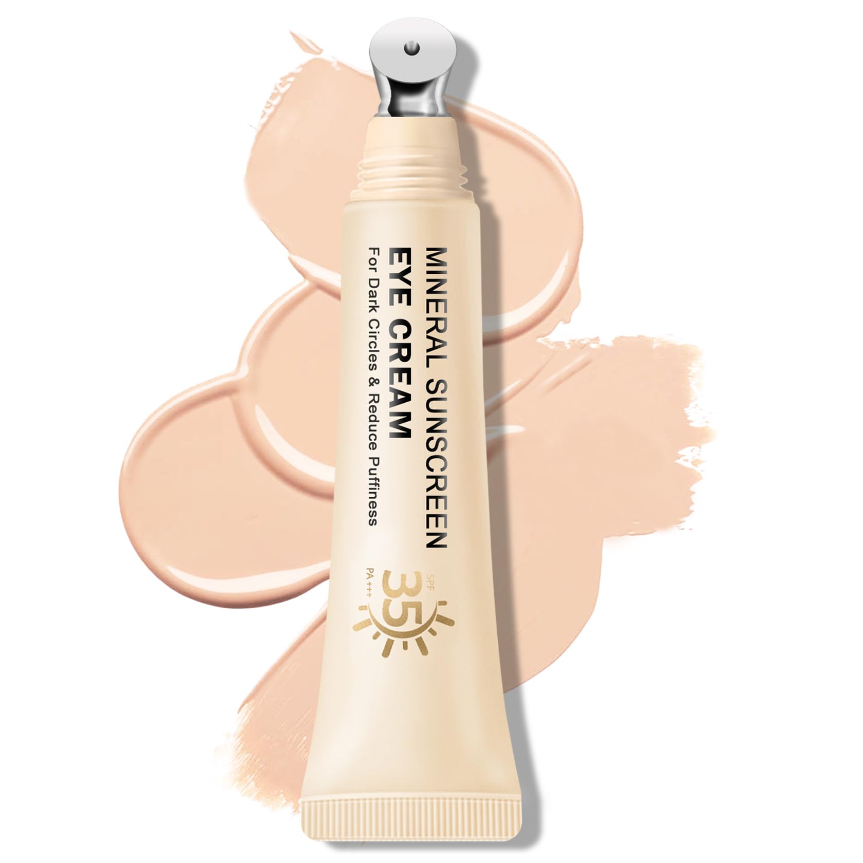 QIUFSSE Mineral Sunscreen Eye Cream,3in1 Under Eye Cream,SPF 35(03 Fair)