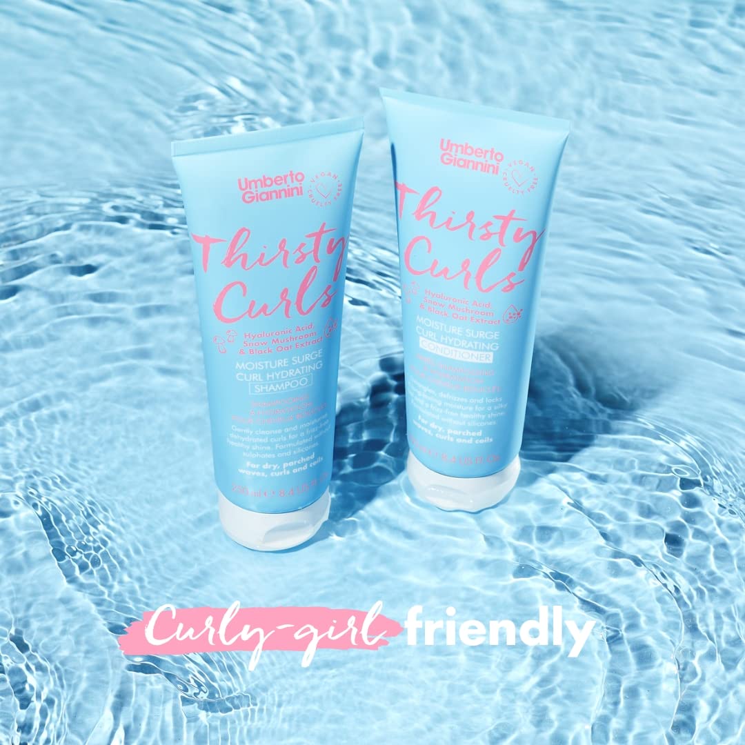 Umberto Giannini Thirsty Curls Curl Hydrating Shampoo - for Dry & Dehydrated Curls 8.4 fl Oz
