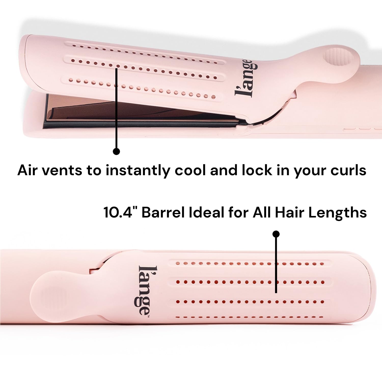 L'ANGE HAIR Le Duo 360° Airflow Styler - 2-in-1 Curling Wand & Titanium Flat Iron, Blush, 1 Count