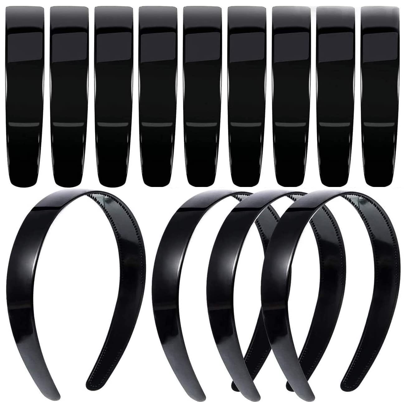 6 Plastic Headbands With Teeth Simple Hard Headbands Wide AntiSlip Hair Bands Craft Headband Hoops For Women Girls Diy Hair Acc